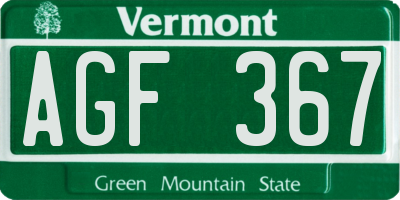 VT license plate AGF367