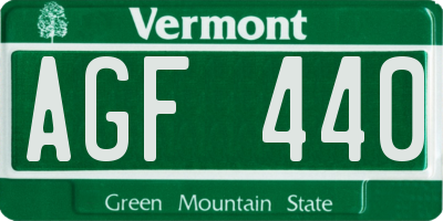 VT license plate AGF440