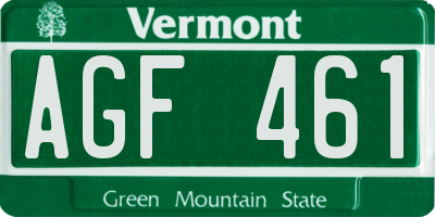VT license plate AGF461
