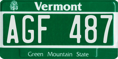 VT license plate AGF487
