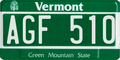 VT license plate AGF510
