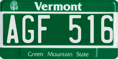VT license plate AGF516