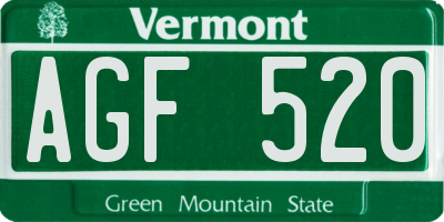 VT license plate AGF520