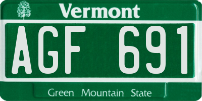 VT license plate AGF691
