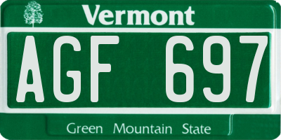 VT license plate AGF697