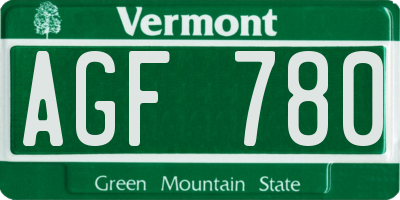 VT license plate AGF780