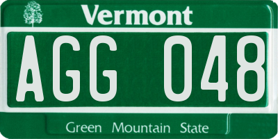 VT license plate AGG048