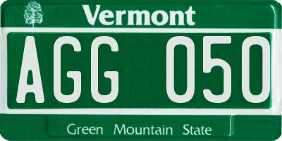 VT license plate AGG050