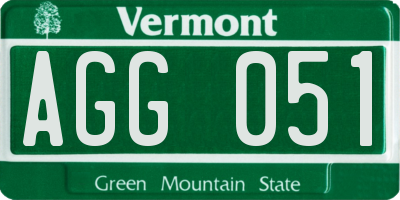 VT license plate AGG051