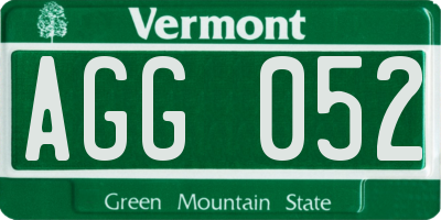 VT license plate AGG052