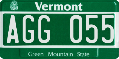 VT license plate AGG055