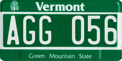 VT license plate AGG056