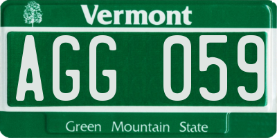 VT license plate AGG059