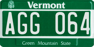 VT license plate AGG064