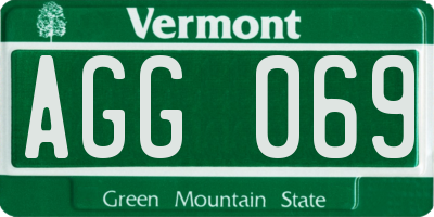 VT license plate AGG069
