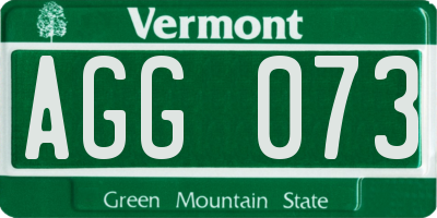 VT license plate AGG073