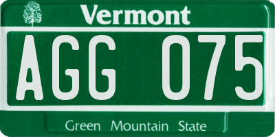 VT license plate AGG075