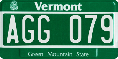 VT license plate AGG079