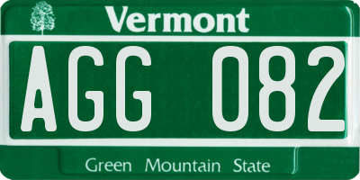 VT license plate AGG082