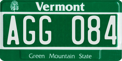 VT license plate AGG084