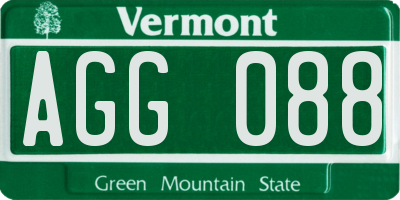 VT license plate AGG088