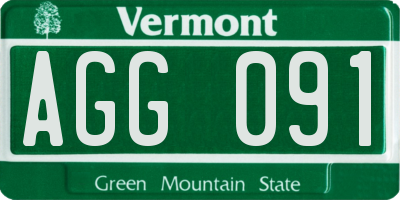 VT license plate AGG091