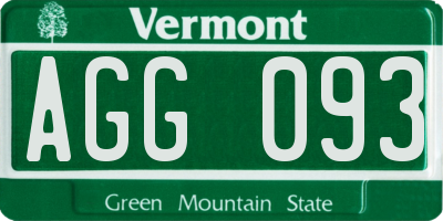 VT license plate AGG093
