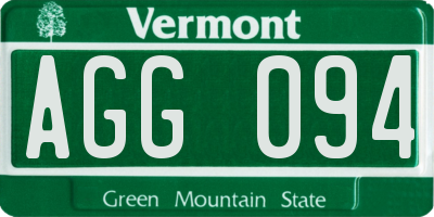 VT license plate AGG094