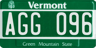 VT license plate AGG096