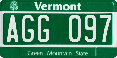 VT license plate AGG097
