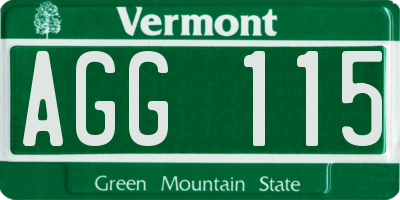 VT license plate AGG115