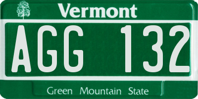 VT license plate AGG132