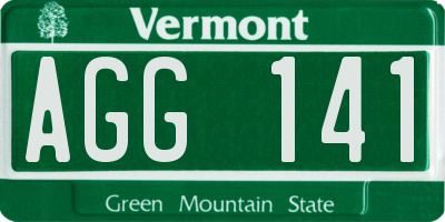 VT license plate AGG141