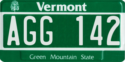 VT license plate AGG142