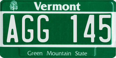 VT license plate AGG145