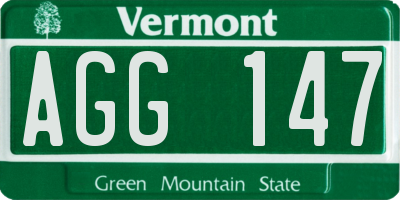 VT license plate AGG147