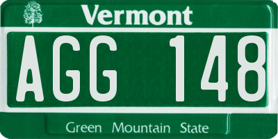 VT license plate AGG148