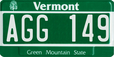 VT license plate AGG149