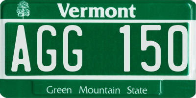 VT license plate AGG150