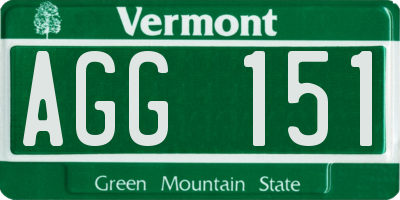 VT license plate AGG151