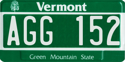 VT license plate AGG152