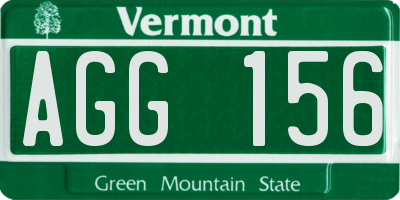 VT license plate AGG156