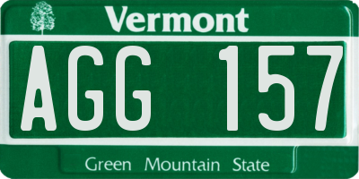 VT license plate AGG157
