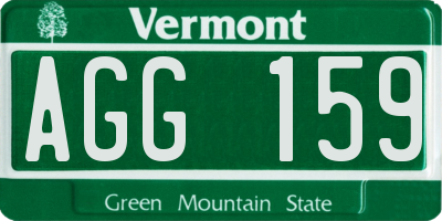 VT license plate AGG159