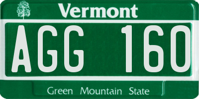 VT license plate AGG160