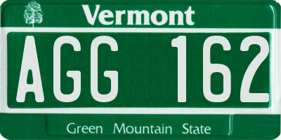 VT license plate AGG162