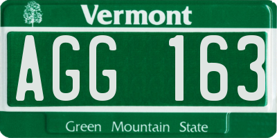 VT license plate AGG163