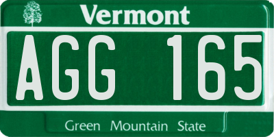 VT license plate AGG165