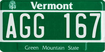 VT license plate AGG167