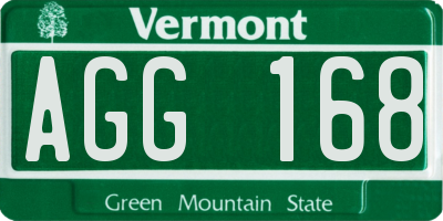 VT license plate AGG168